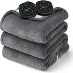 Bedsure Heated Throw Blanket – Fast Heating, 6 Heat Levels, 4 Timer Settings