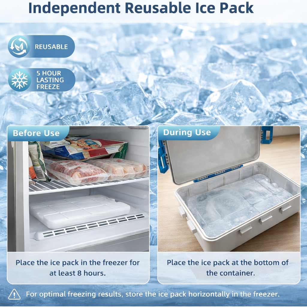 Chilled Portable Snackle Box Container with Ice Pack, Portable Travel Food Containers with Lids, Keep Cheese and Fruits Remained Fresh for Hours, Divided Serving Tray for Family Road Trip Beach Picnic,8-Pack Carton