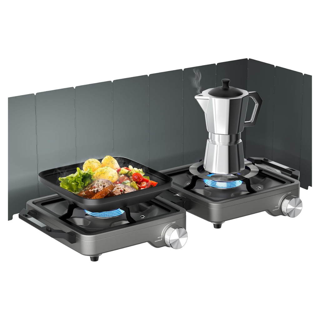 Foldable 2 Burner 27000 BTU Portable Propane Camp Stove