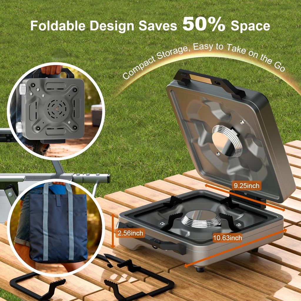 Foldable 2 Burner 27000 BTU Portable Propane Camp Stove