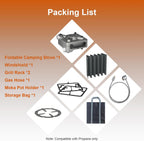 Foldable 2 Burner 27000 BTU Portable Propane Camp Stove