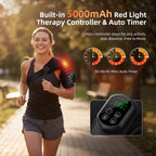 Cordless Red Light Therapy for Shoulder with Heat & Massage Vibration, Separate 5000mAh Portable Near-Infrared Light Therapy Wrap for Shoulder Discomfort, 3 Heat 4 Vibration Modes, 660nm & 850nm LEDs, 30-Pack Carton