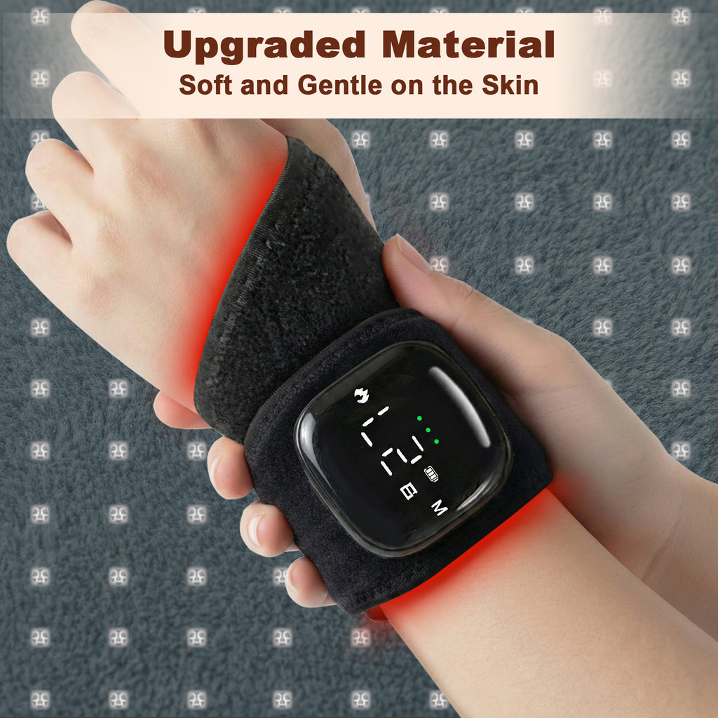 Portable Red Light Therapy for Hands Wrist Massage, 660nm and 850nm Infrared and Near Infrared Light Hand Therapy Equipment with Heat & Vibration for Wrist Ankle Neck, 80-Pack Carton