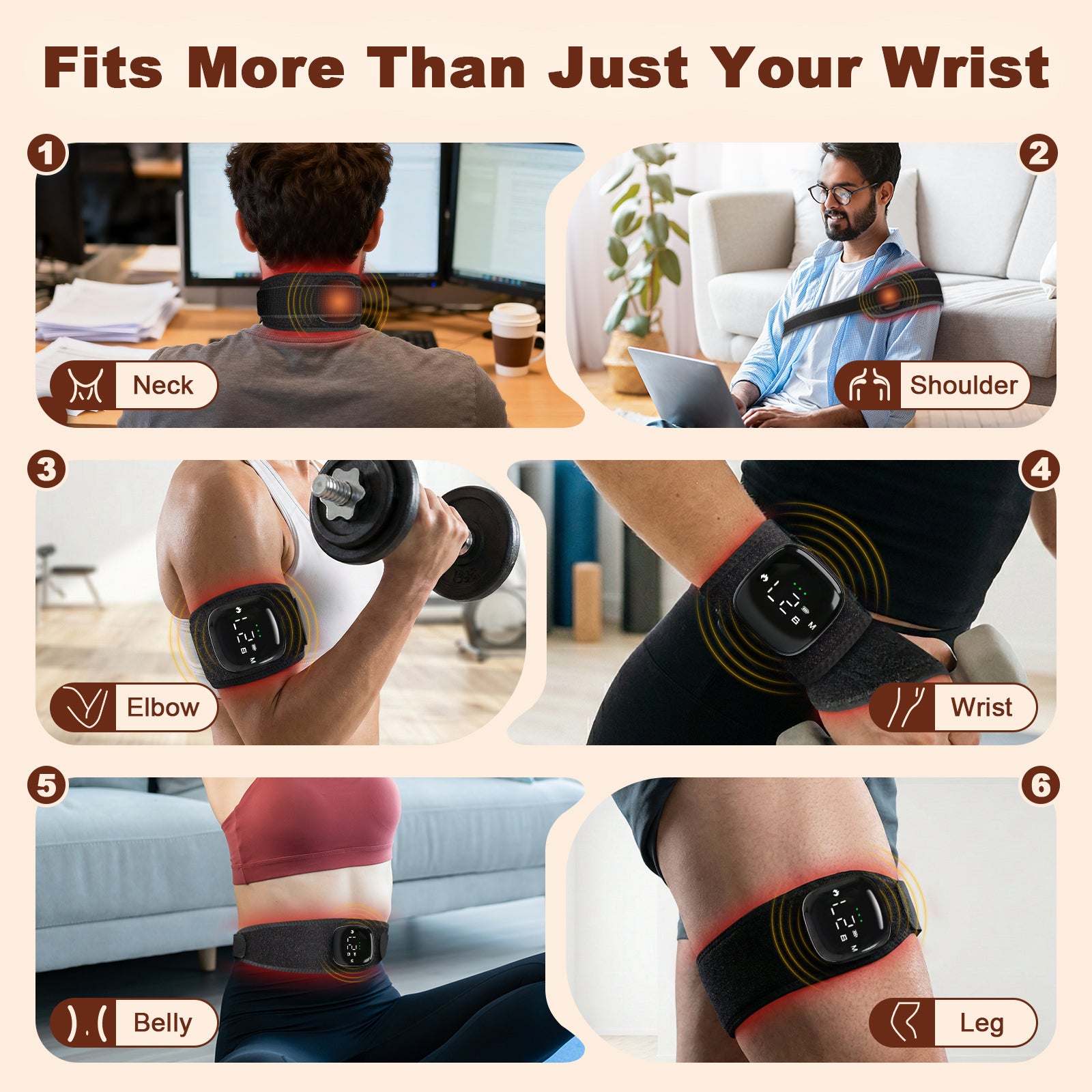 Portable Red Light Therapy for Hands Wrist Massage, 660nm and 850nm Infrared and Near Infrared Light Hand Therapy Equipment with Heat & Vibration for Wrist Ankle Neck, 80-Pack Carton