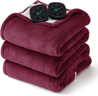 Bedsure Heated Throw Blanket – Fast Heating, 6 Heat Levels, 4 Timer Settings