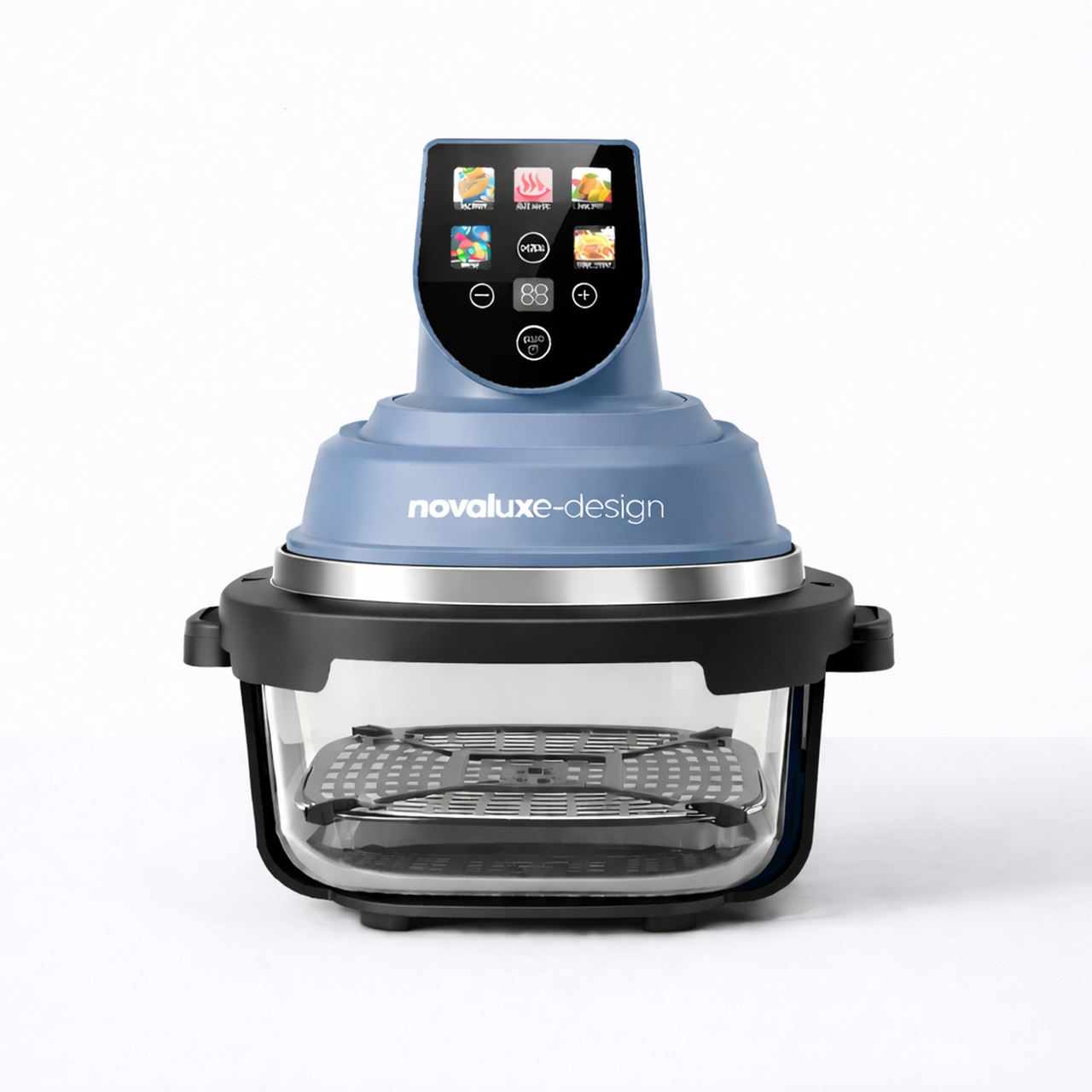 Novaluxe-Design ProGlass Smart Air Fryer – Dual Bowl Visible Cooking
